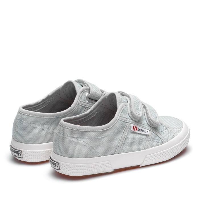 Superga 2750 Jstrap Classic Kids Grey Lilla-F Avorio