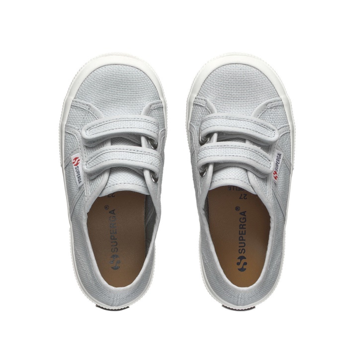 Superga 2750 Jstrap Classic Kids Grey Lilla-F Avorio