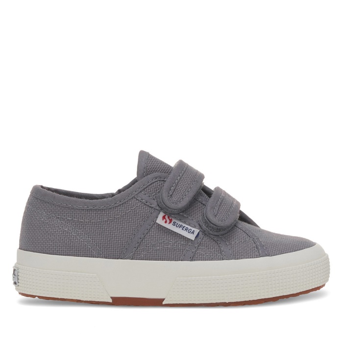 Superga 2750 Jstrap Classic Kids Grey Bluish - F Avorio