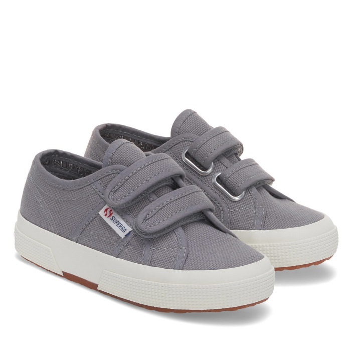 Superga 2750 Jstrap Classic Kids Grey Bluish - F Avorio