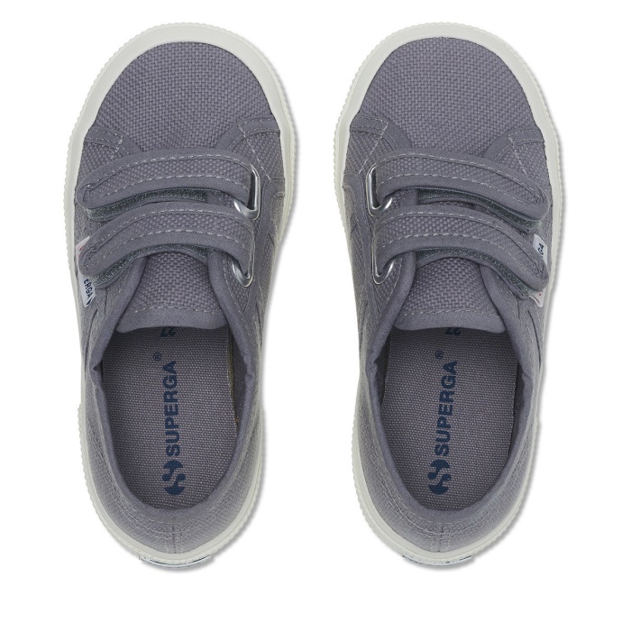 Superga 2750 Jstrap Classic Kids Grey Bluish - F Avorio
