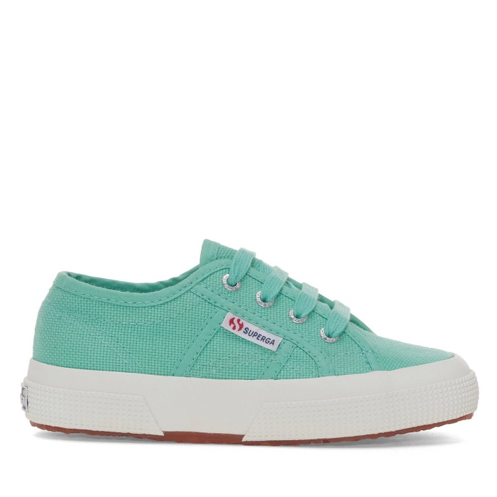 Superga 2750 Jcot Classic Kids Green Water-F Avorio