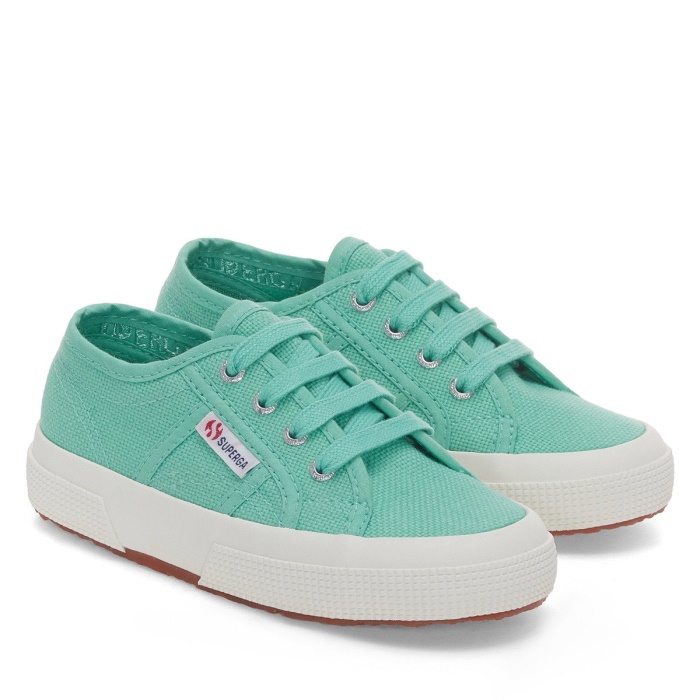 Superga 2750 Jcot Classic Kids Green Water-F Avorio