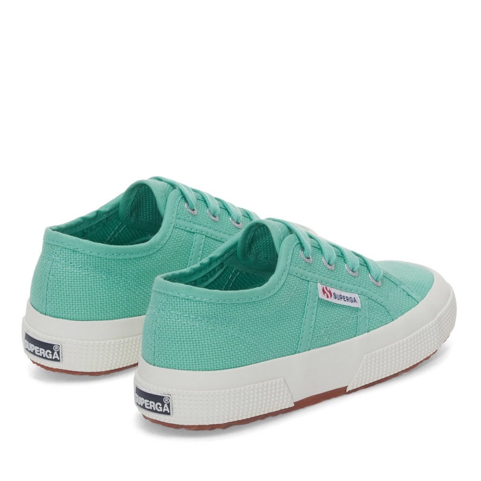 Superga 2750 Jcot Classic Kids Green Water-F Avorio