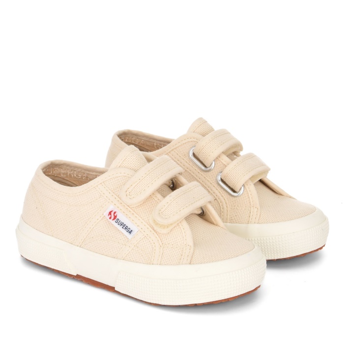 Superga 2750 Jstrap Classic Kids Beige Raw-F Avorio