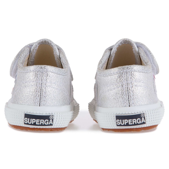 Superga 2750 Baby Strap Lame Grey Silver