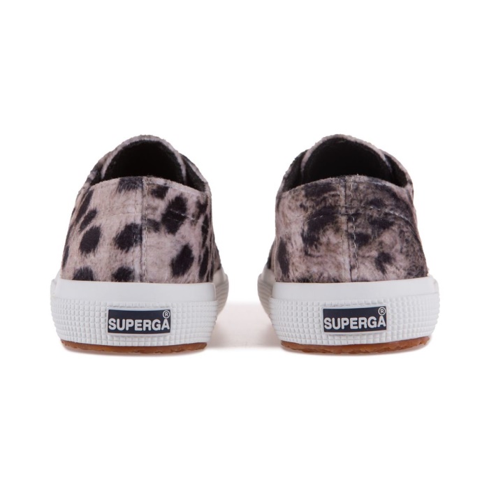 Superga 2750 Kids Print Velvet Grey Leopard