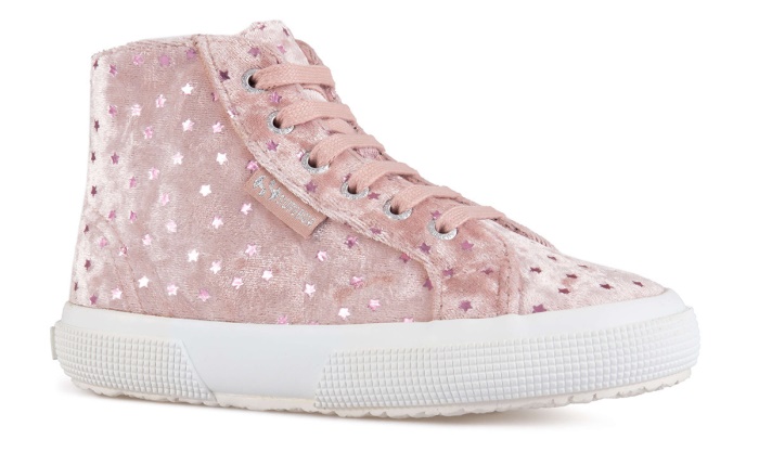 Superga 2795 Kids Velvet Stars Pink Pale Lilac-Pink Smoke Sta