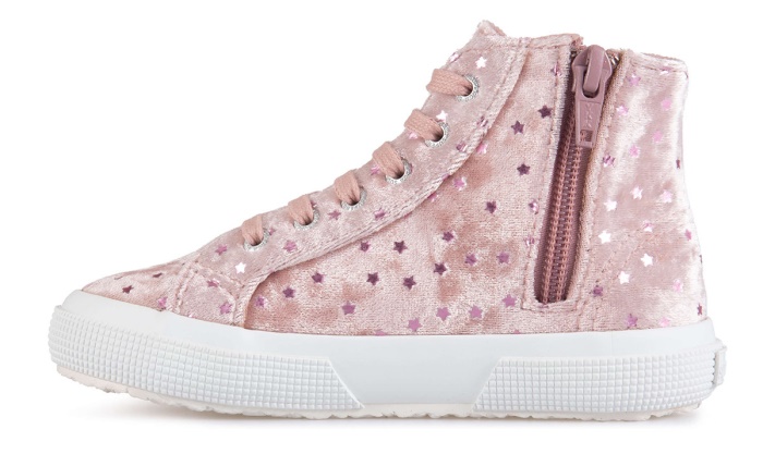 Superga 2795 Kids Velvet Stars Pink Pale Lilac-Pink Smoke Sta