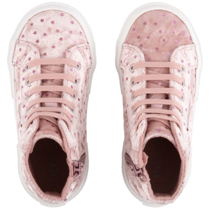 Superga 2795 Kids Velvet Stars Pink Pale Lilac-Pink Smoke Sta
