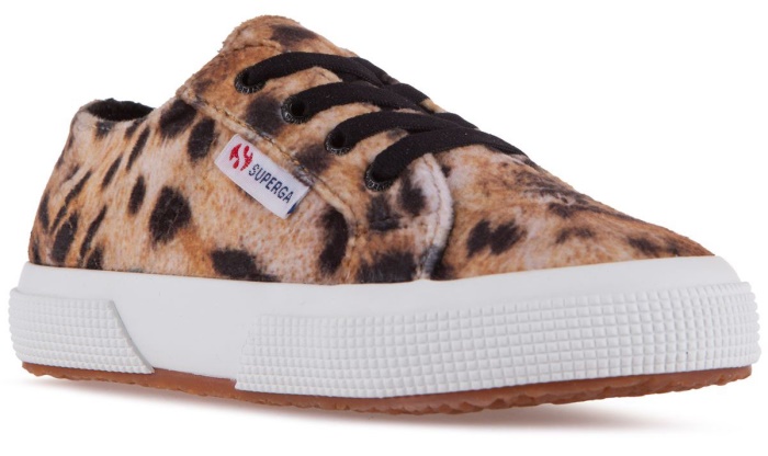 Superga 2750 Kids Print Velvet Lt Beige Leopard