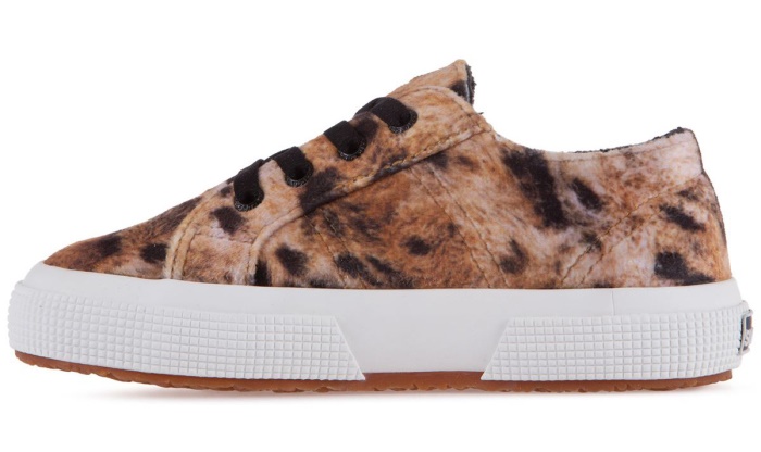 Superga 2750 Kids Print Velvet Lt Beige Leopard