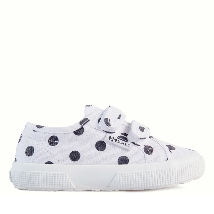 Superga 2750 Kids Straps Polkadots White-Black Dots