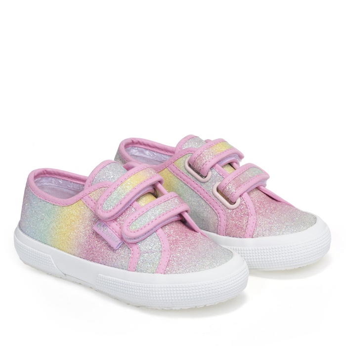 Superga 2750 Kids Iridescent Microglitter Pink Pastel Multicolour