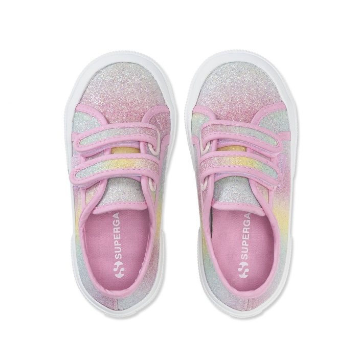 Superga 2750 Kids Iridescent Microglitter Pink Pastel Multicolour