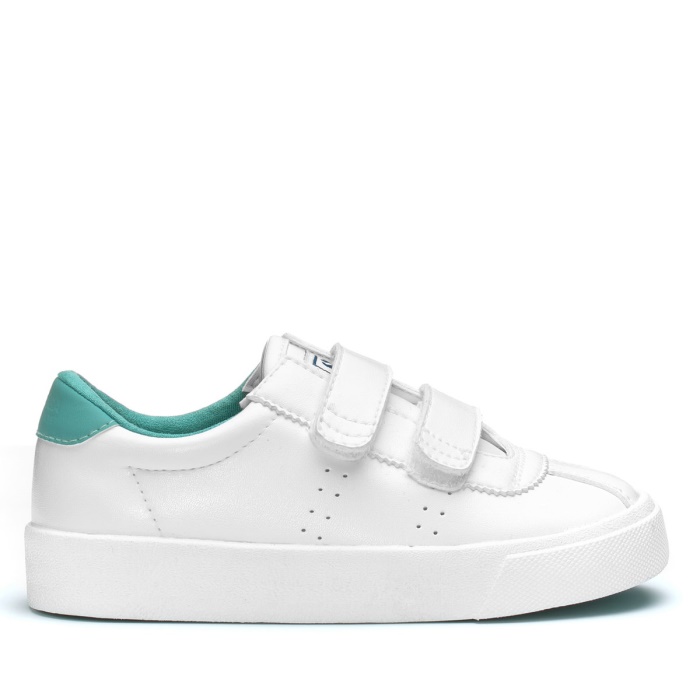 Superga 2843 Kids Club S Vegan White-Turquoise Dusty