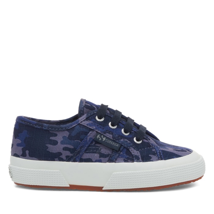 Superga 2750 Kids Camo Ripstop Blue Grey