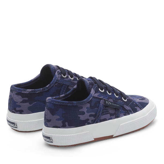 Superga 2750 Kids Camo Ripstop Blue Grey