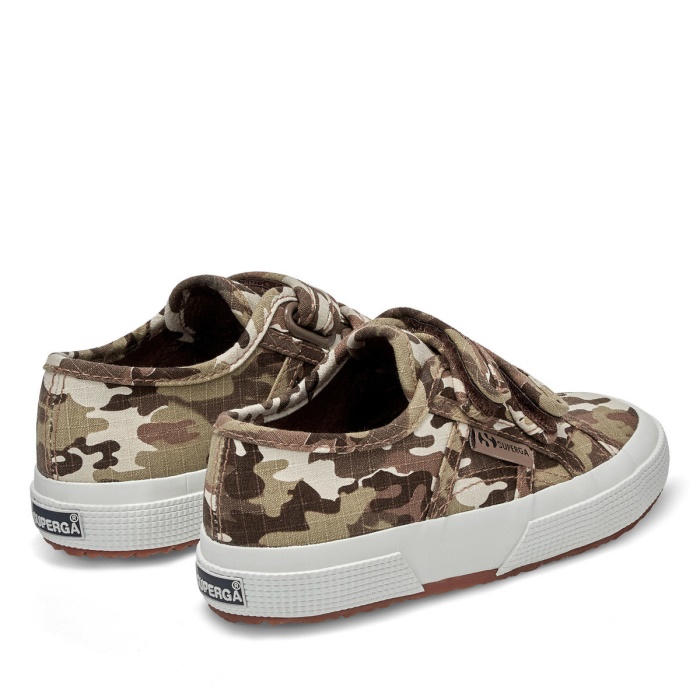 2750 Kids Straps Camo Ripstop Beige Raw Camouflage Superga