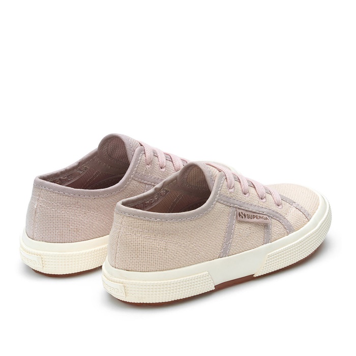 Superga 2750 Kids Organic Canvas Natural Dye Pink Magenta Leaves